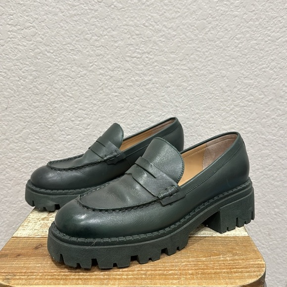 Free People Lyra Lug Sole Loafers Emerald Green Size 39.5 - Picture 4 of 8